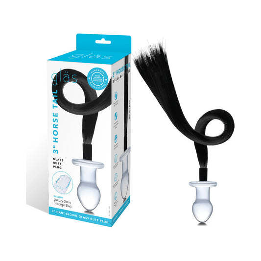 Electric Eel Glas 3 in. Horse Tail Glass Butt Plug