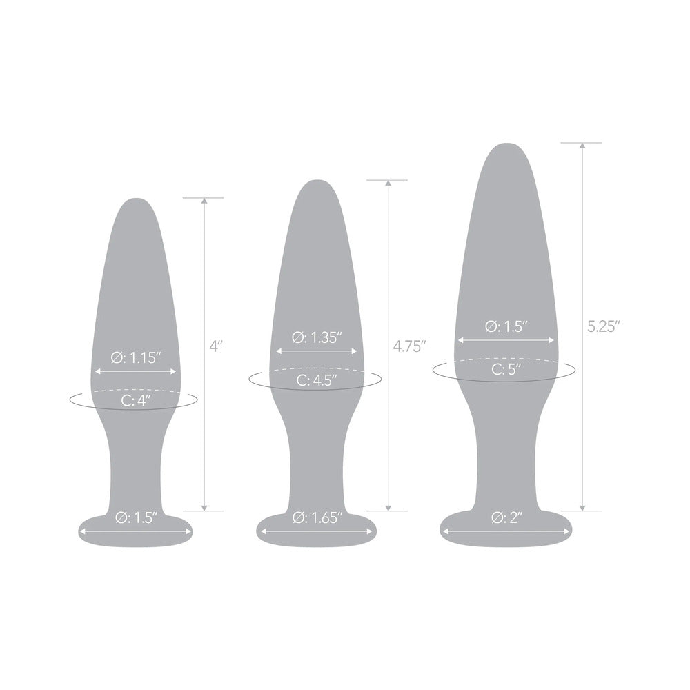 Electric Eel Glas 3-Piece Glass Anal Plug Training Set6