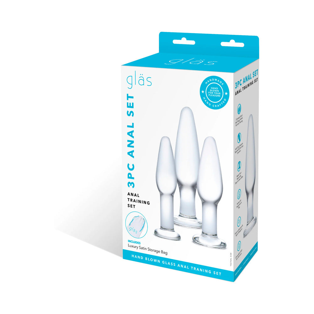 Electric Eel Glas 3-Piece Glass Anal Plug Training Set7