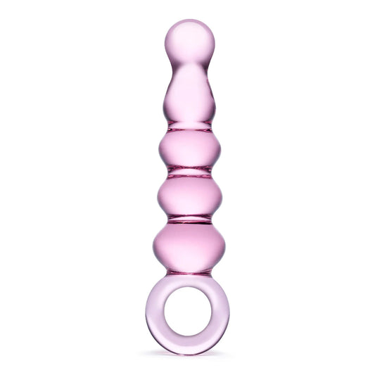 Electric Eel Glas 7.5 in. Quintessence Beaded Anal Slider Glass Dildo with Ring Handle1