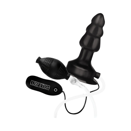 Electric Eel Lux Fetish 4 in. Inflatable Vibrating Butt Plug with Suction Base Remote-Controlled 1