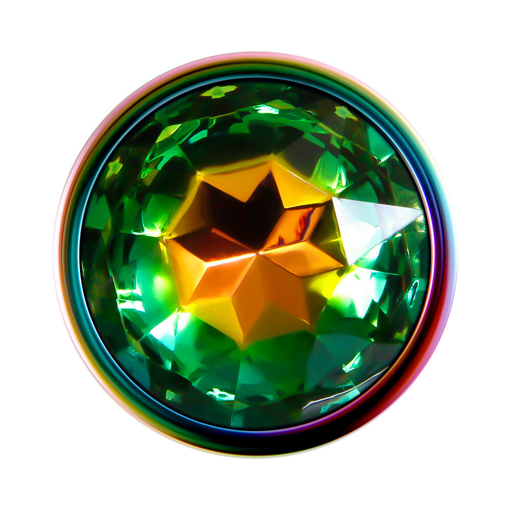 Evolved Rainbow Metal Anal Plug With Rainbow Gemstone Base5