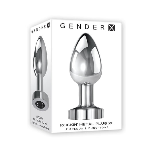 Gender X Rockin' Metal Plug Rechargeable Vibrating Anal Plug Aluminum Silver1