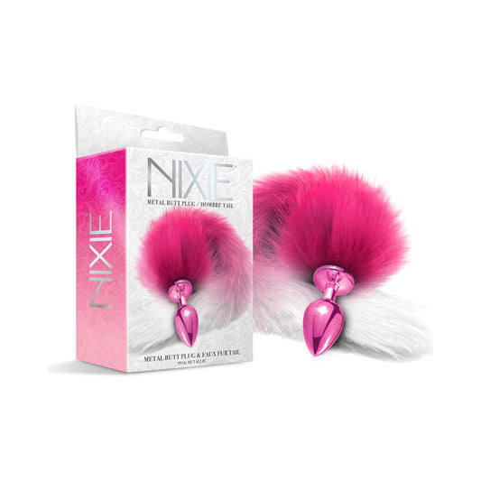 Global Novelties Nixie Metal Butt Plug With Ombre Tail 1