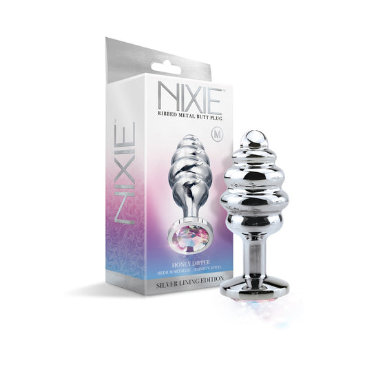 Global Novelties Nixie Ribbed Metal Butt Plug Honey Dipper 1