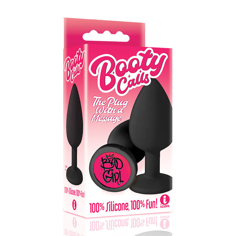 Icon Brands The 9's Booty Calls Silicone Butt Plug Black Bad Girl