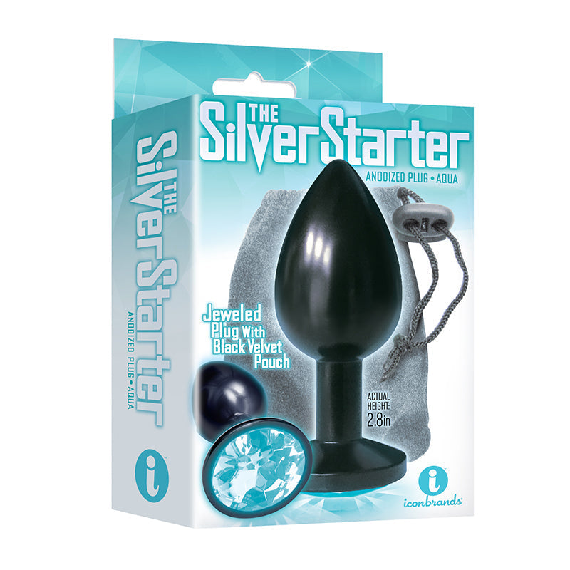 Icon Brands The 9's, The Silver Starter, Bejeweled Annodized Stainless Steel Plug 1