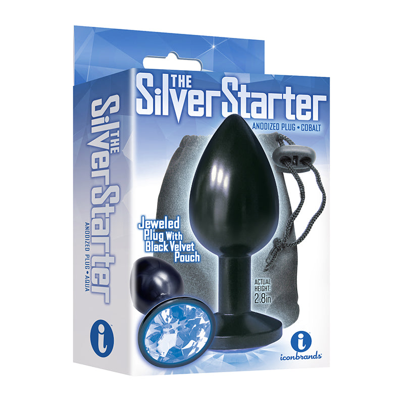 Icon Brands The 9's, The Silver Starter, Bejeweled Annodized Stainless Steel Plug 2