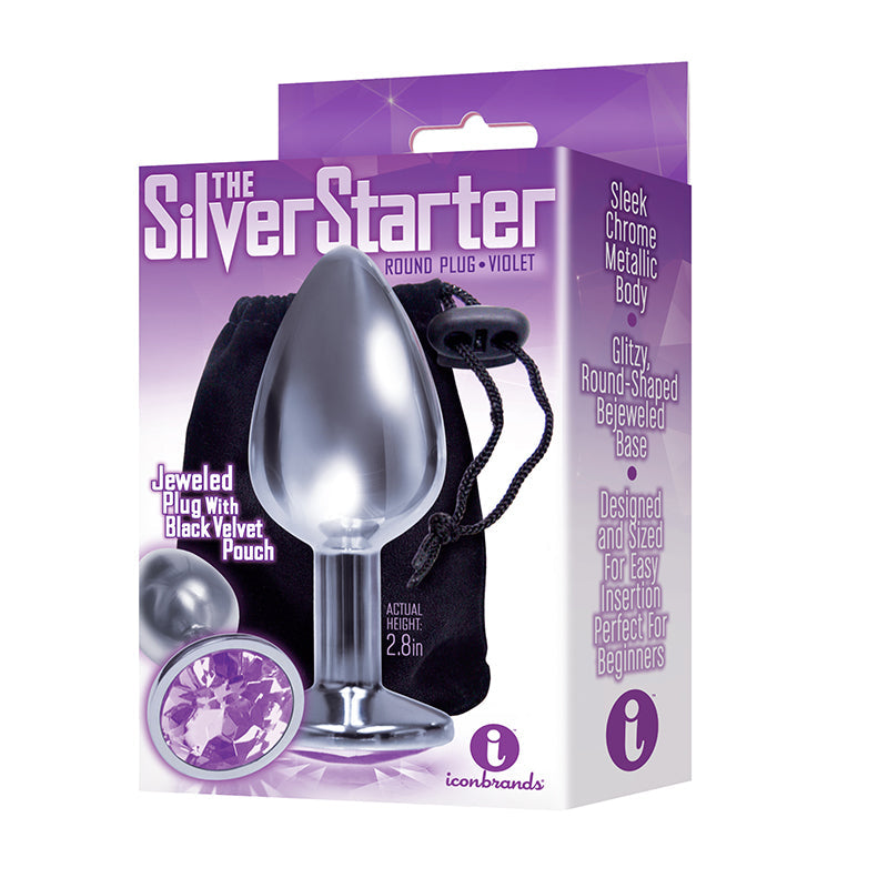 Icon Brands The 9's, The Silver Starter, Bejeweled Stainless Steel Plug 2