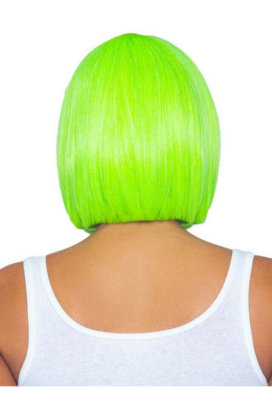 Leg Avenue 12" Neon Short Bob Wig Neon Green in One Size 1