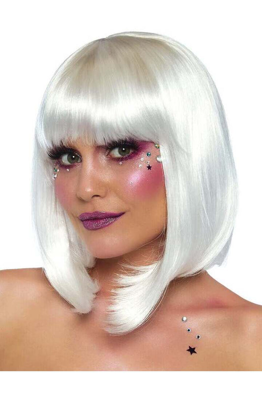 Leg Avenue 13" Pearl Short Natural Bob Wig White in One Size