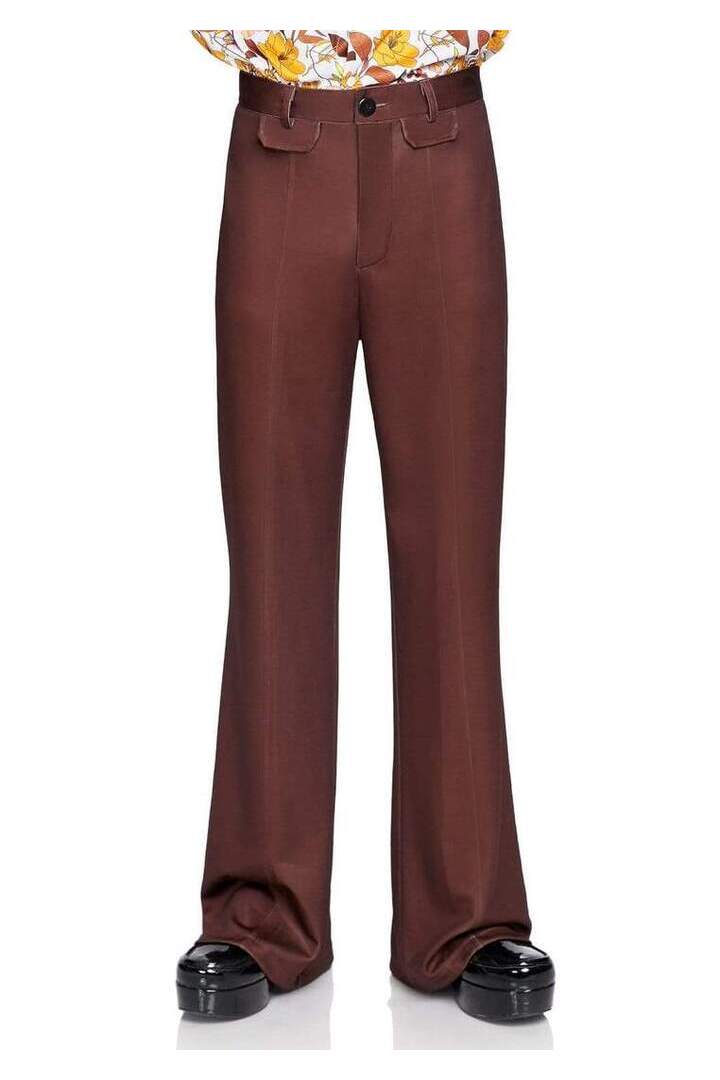 Leg Avenue 1970s Disco Bell Bottom Costume Pants in Brown
