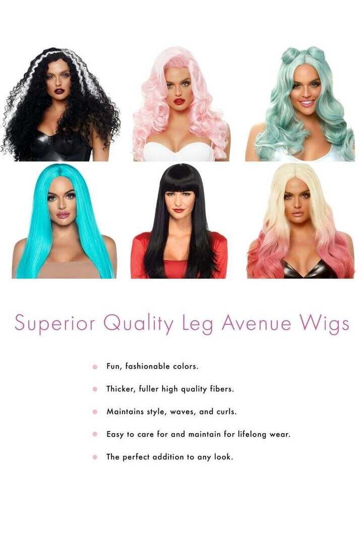 Leg Avenue 24" Straight Wig with Bangs in One Size 3