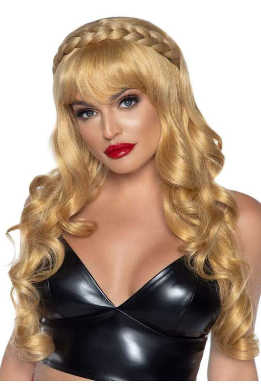 Leg Avenue 26" Curly Wig with Braid Blond in One Size