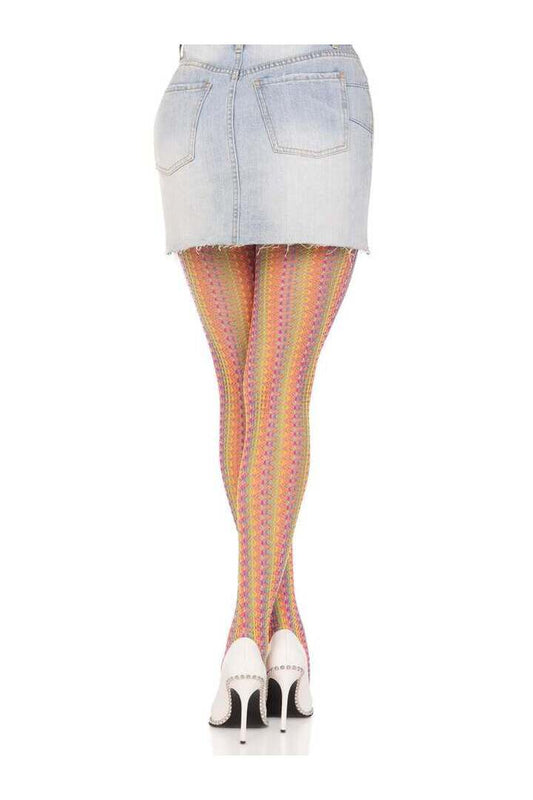 Leg Avenue Acadia Rainbow Net Tights Rainbow in One Size 1