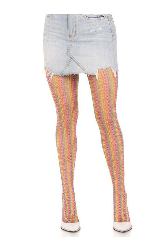 Leg Avenue Acadia Rainbow Net Tights Rainbow in One Size
