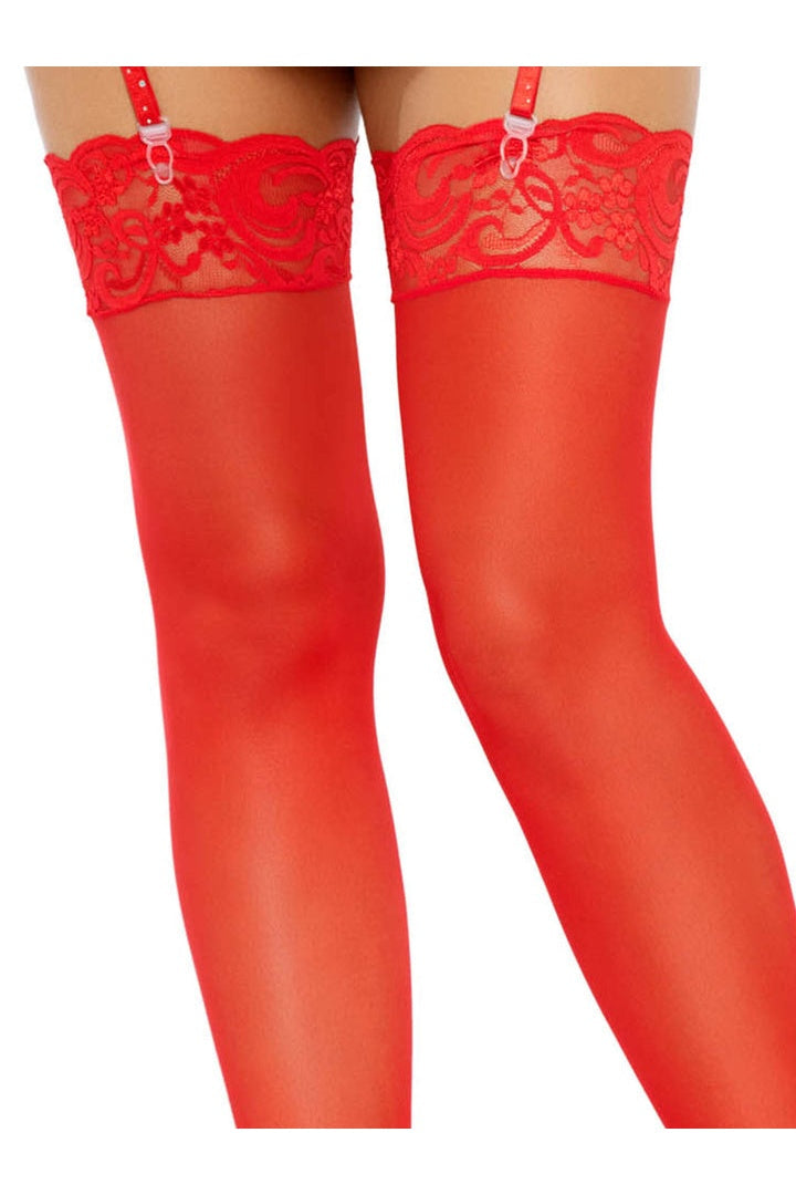 Leg Avenue Alix Sheer Thigh High Stockings in One Size 12