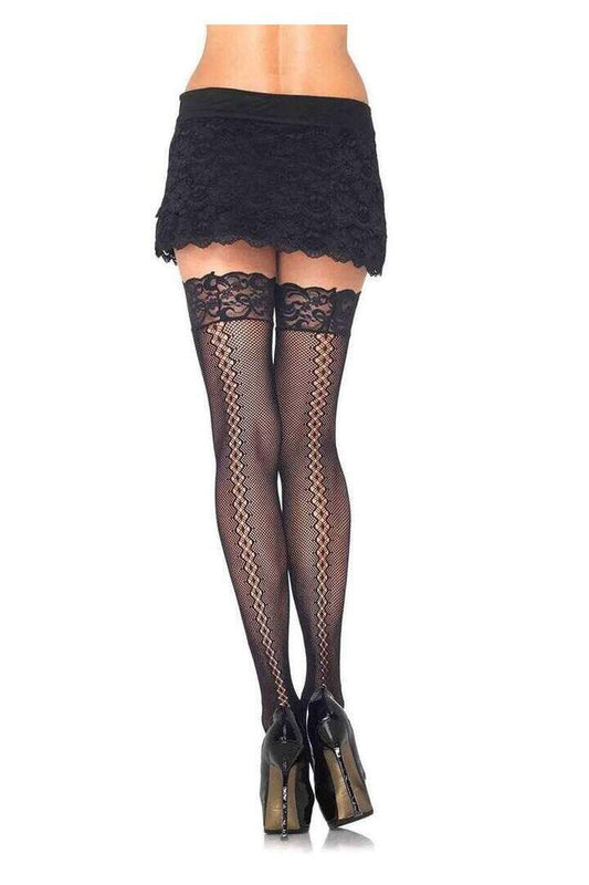 Leg Avenue Amor Twist Thigh High Stockings Black in One Size