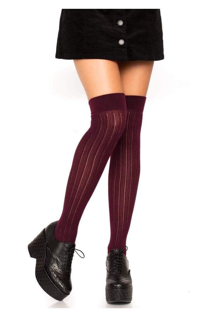 Leg Avenue Angie Rib Knit Knee Socks in One Size 4