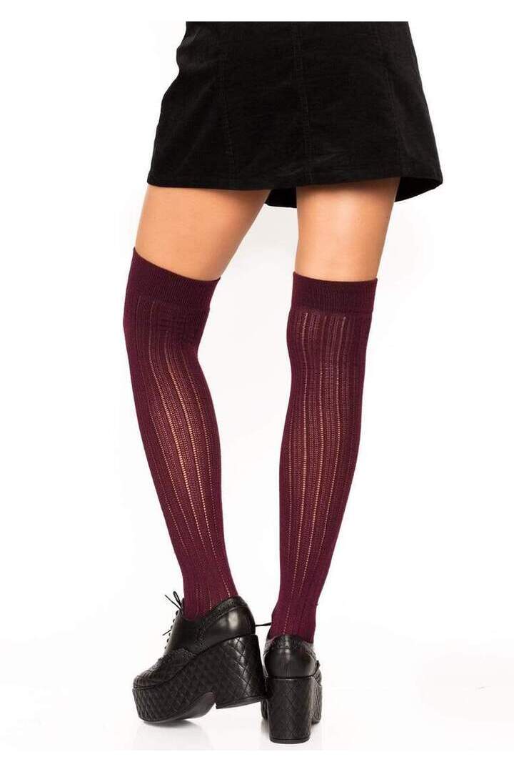 Leg Avenue Angie Rib Knit Knee Socks in One Size 5