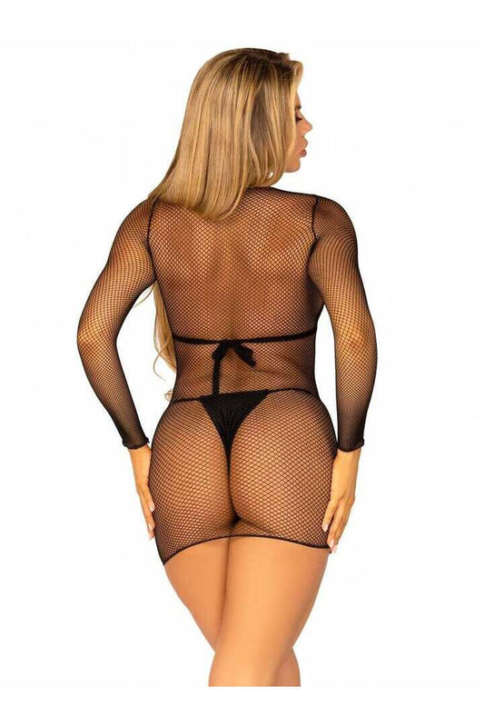 Leg Avenue Anything But Basic Fishnet Dress Black in One Size 1