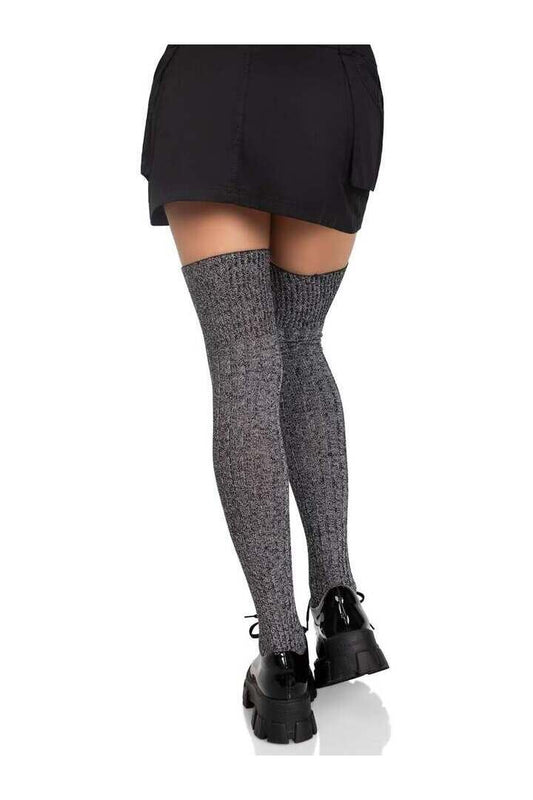 Leg Avenue Athena Heather Thigh High Stockings Grey in One Size 1