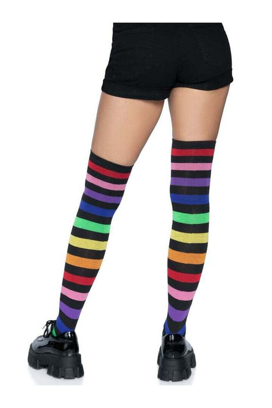 Leg Avenue Aurora Rainbow Thigh High Socks Rainbow in One Size 1