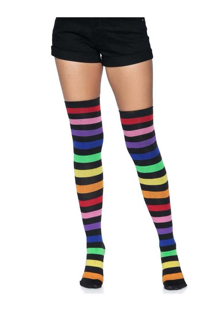 Leg Avenue Aurora Rainbow Thigh High Socks Rainbow in One Size 3