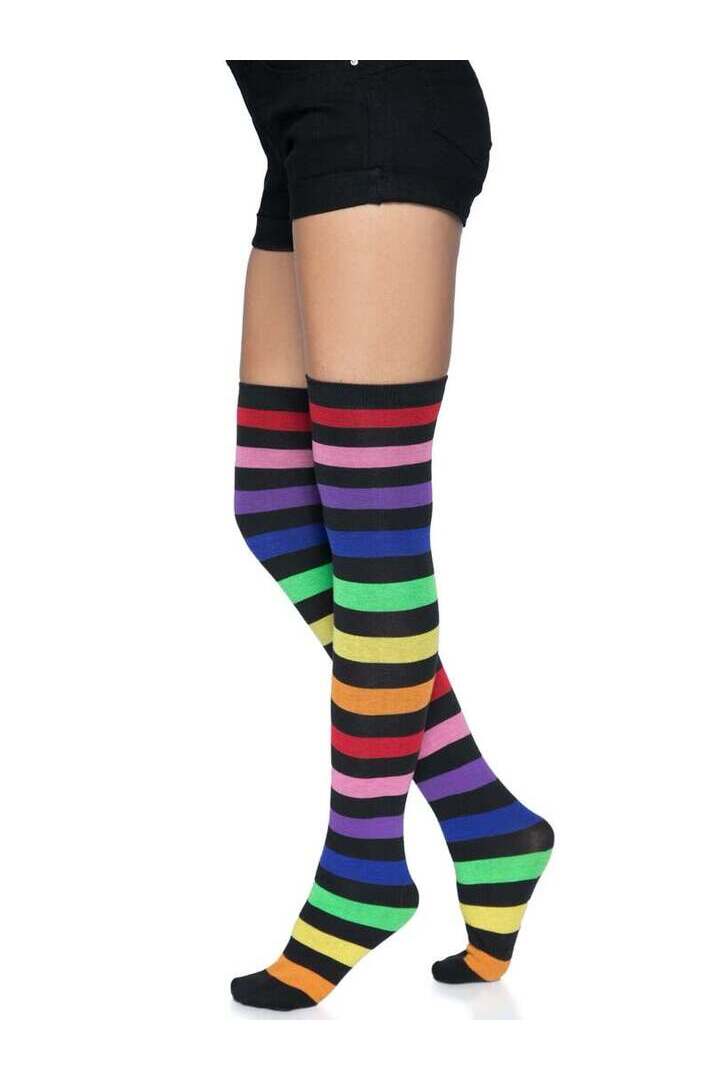 Leg Avenue Aurora Rainbow Thigh High Socks Rainbow in One Size 5