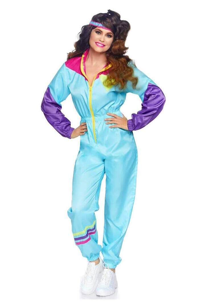 Leg Avenue Awesome 80s Track Suit Costume in Blue 3