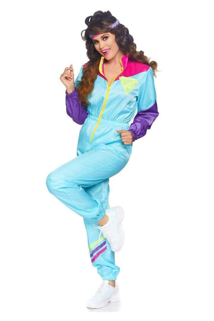Leg Avenue Awesome 80s Track Suit Costume in Blue 4