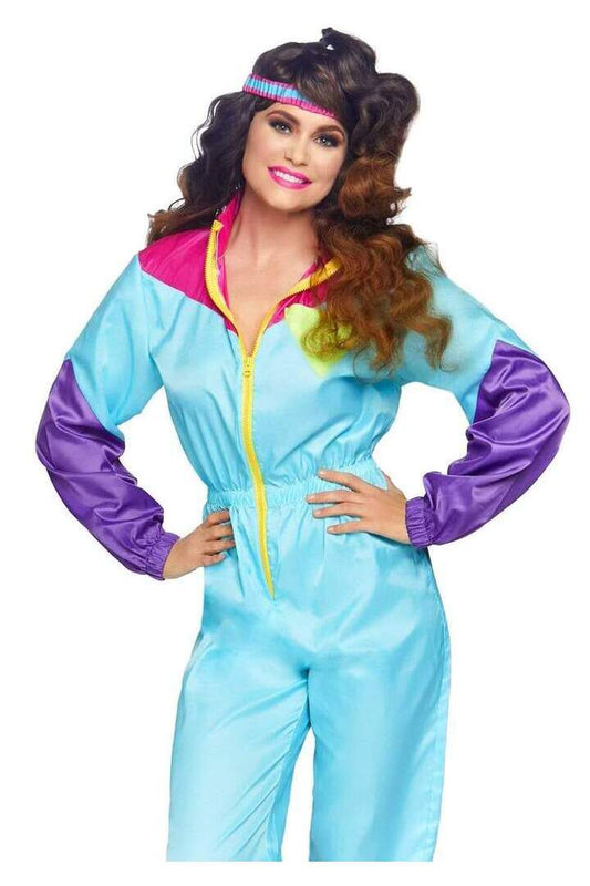Leg Avenue Awesome 80s Track Suit Costume in Blue