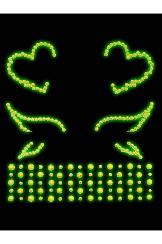 Leg Avenue Ayla Glow in the Dark Face Jewels Sticker Clear in One Size 1