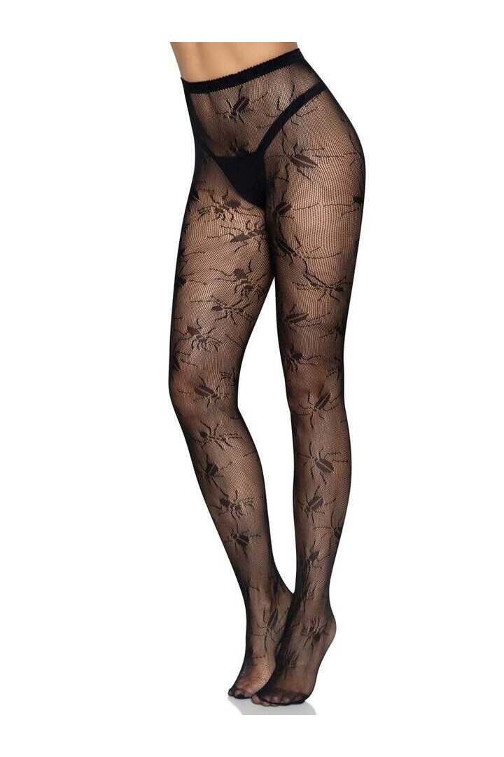 Leg Avenue Beetle Net Tights Black in One Size 4