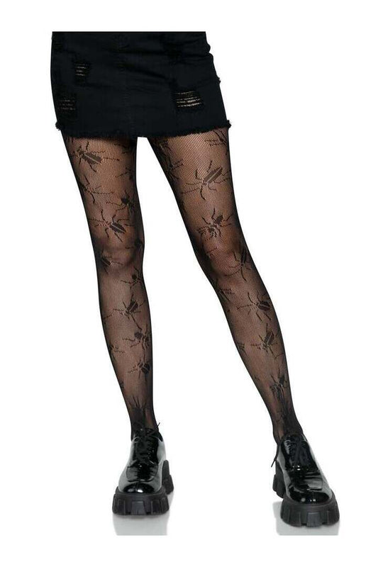 Leg Avenue Beetle Net Tights Black in One Size