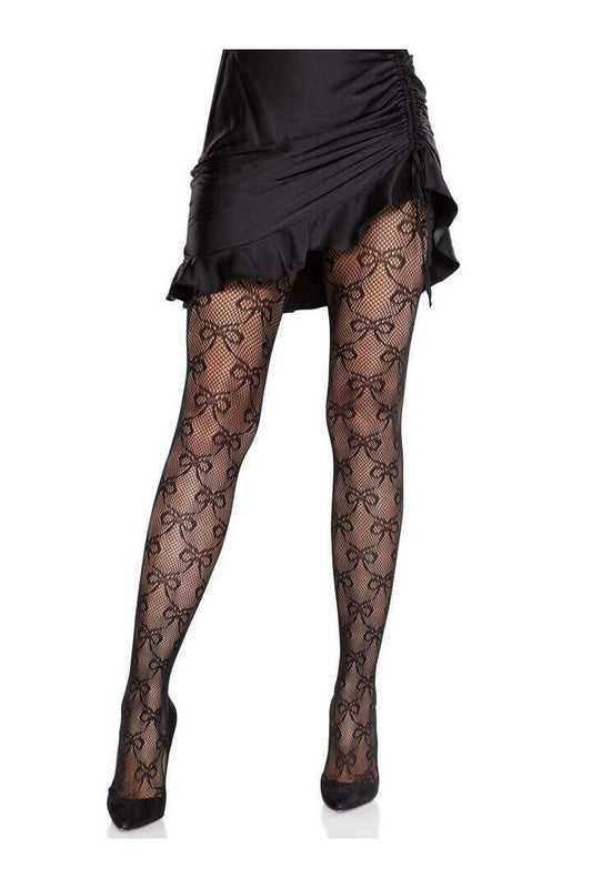 Leg Avenue Bow Babe Net Tights in One Size