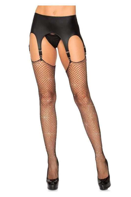 Leg Avenue Brielle Rhinestone Fishnet Stockings in One Size