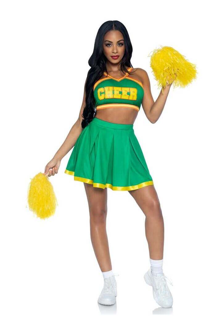 Leg Avenue Bring It Baddie Cheerleader Costume in Green 2