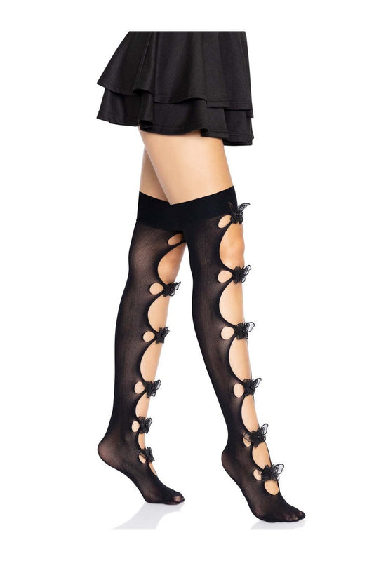 Leg Avenue Butterfly Cut Out Thigh Highs in One Size 1