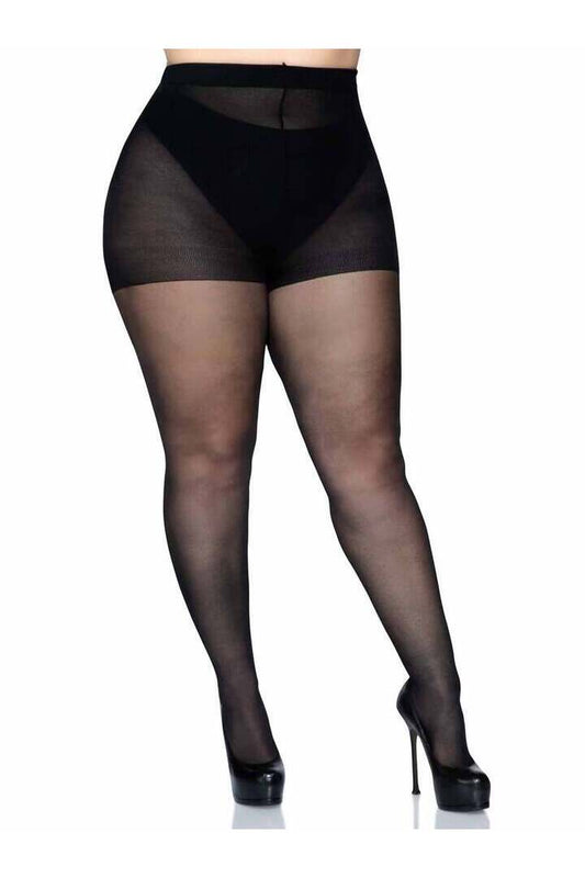 Leg Avenue Cadi Plus Sheer Backseam Pantyhose in 1X/2X