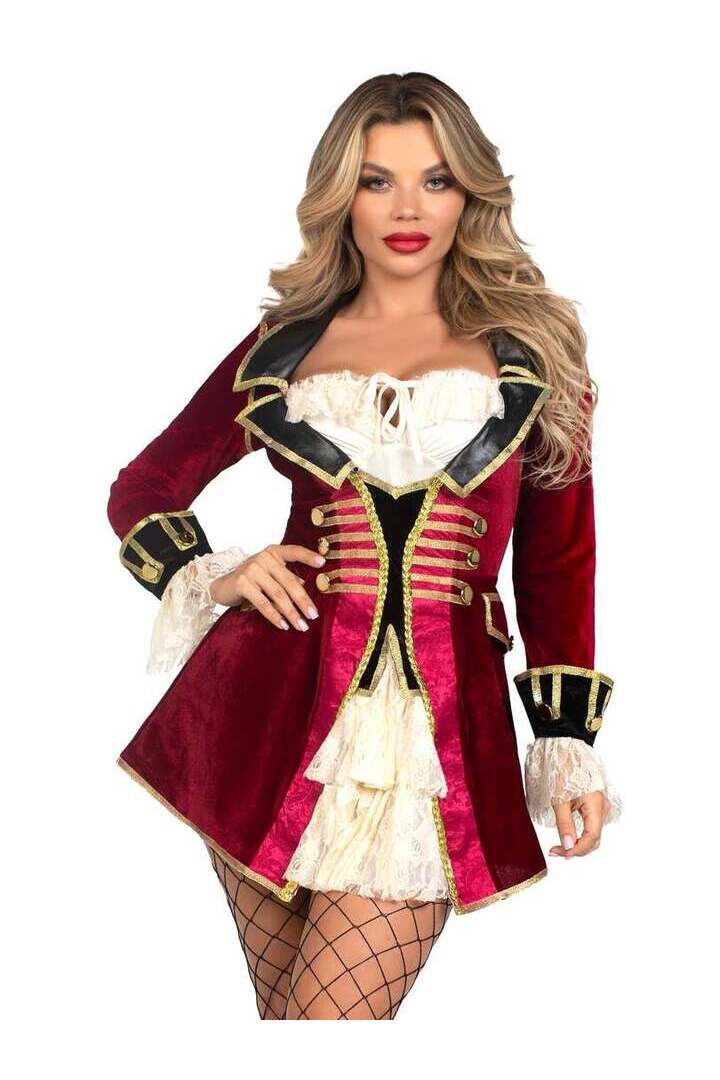 Leg Avenue Captivating Captain Pirate Costume in Red 3