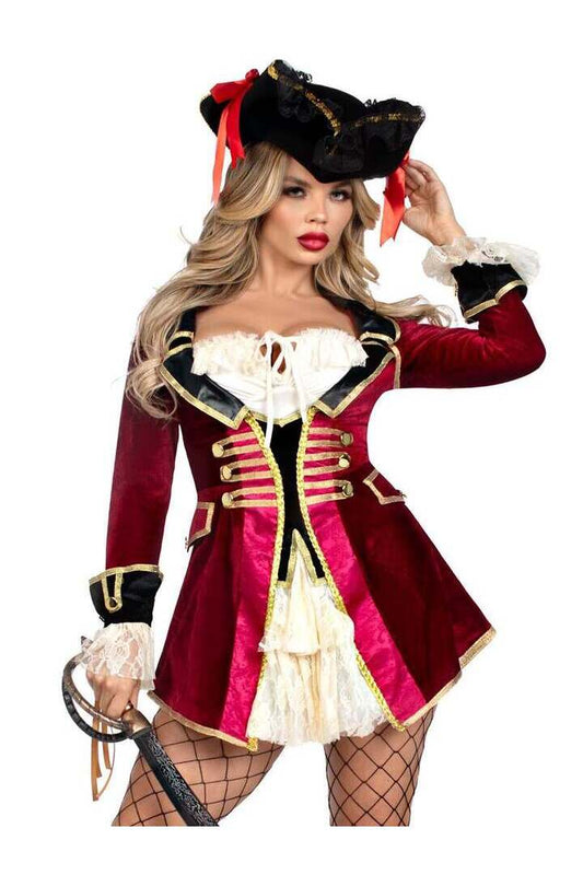 Leg Avenue Captivating Captain Pirate Costume in Red