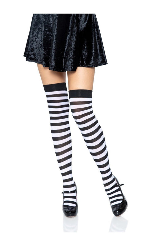 Leg Avenue Cari Striped Stockings in One Size