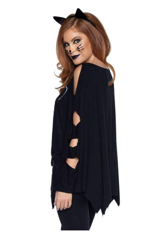 Leg Avenue Cat Costume Poncho Set Black in One Size 1
