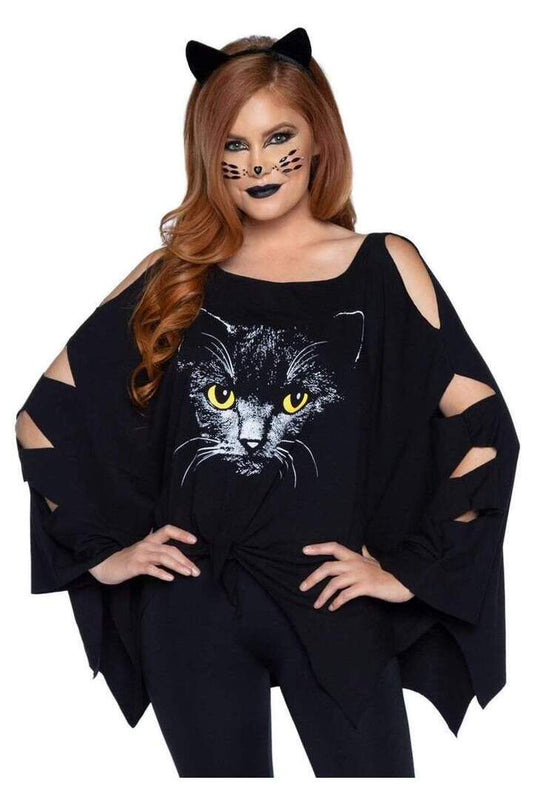 Leg Avenue Cat Costume Poncho Set Black in One Size
