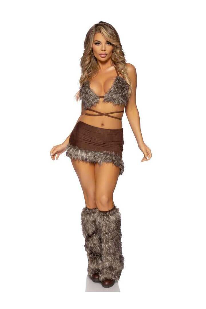 Leg Avenue Cave Babe Costume in Brown 3
