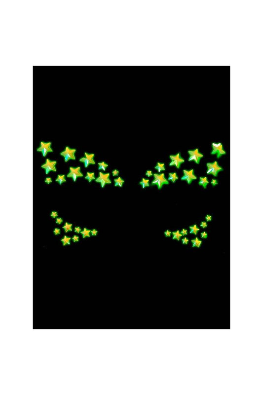 Leg Avenue Celeste Glow in the Dark Face Jewels Sticker Clear in One Size 1
