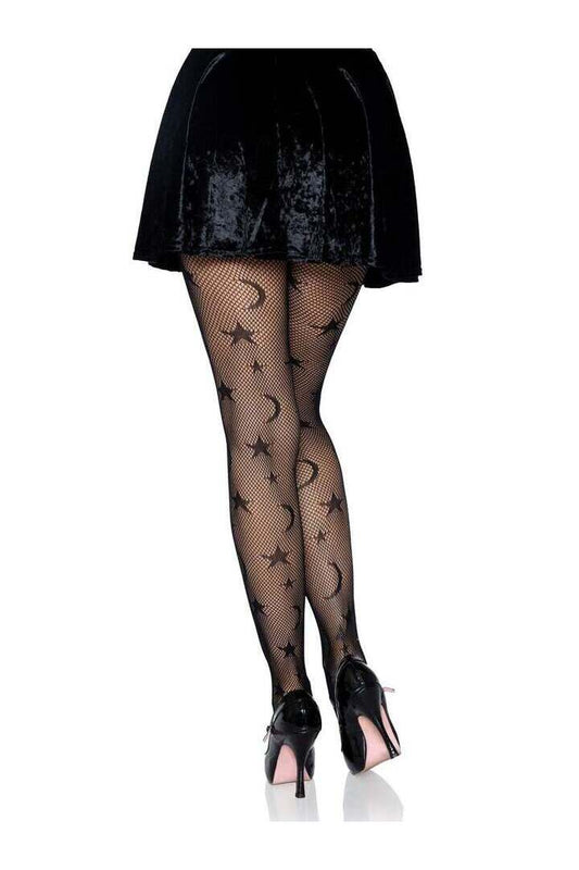 Leg Avenue Celestial Fishnet Tights Black in One Size 1