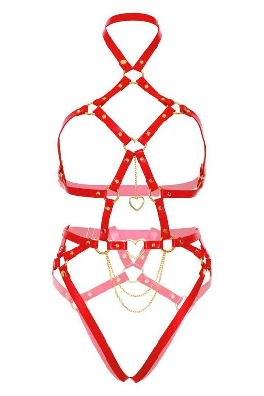 Leg Avenue Chained And Charmed Harness Teddy 1
