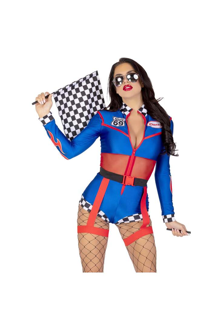 Leg Avenue Cherry Bomb Racer Costume Blue 3
